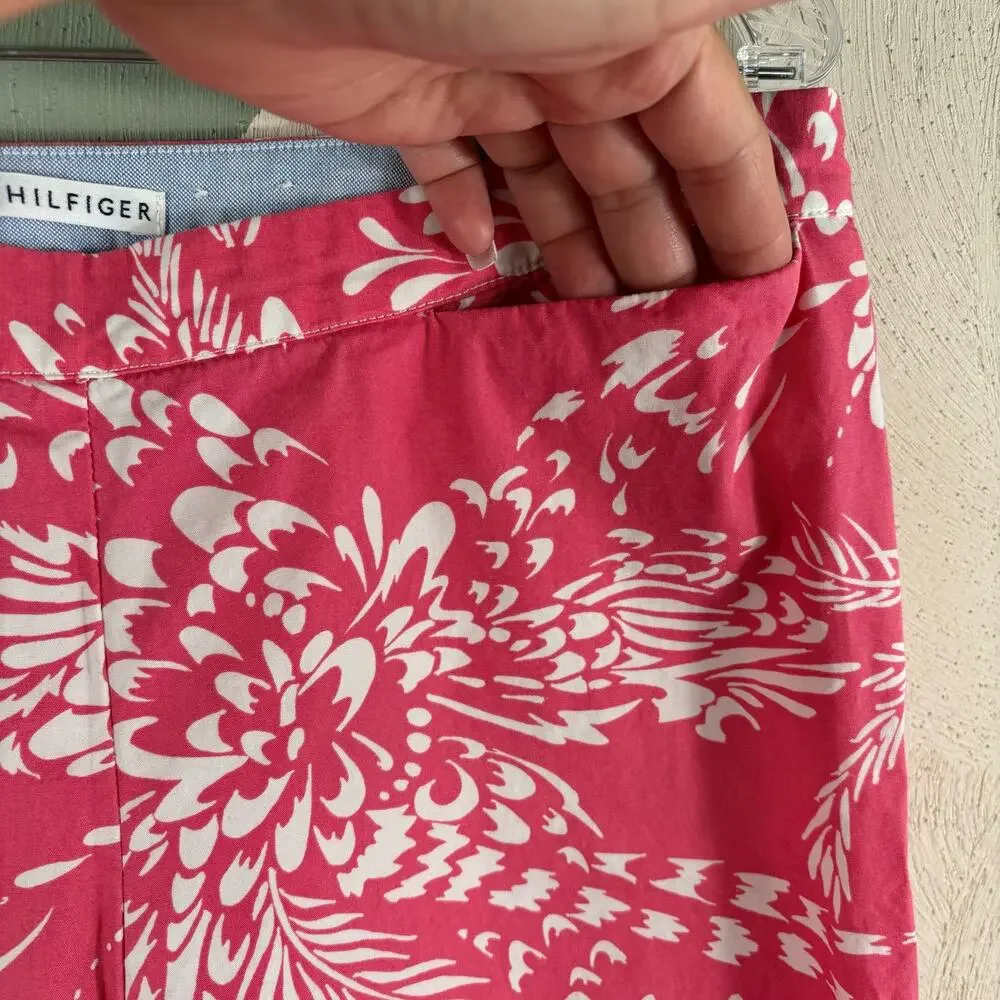 Tommy Hilfiger Women's Size 10 Pink Straight Leg‎ Floral Comfort Summer Pants